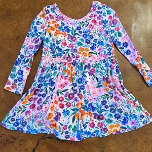 Little sleepies sweet pea long sleeve dress 12-18 months girls Floral Dress